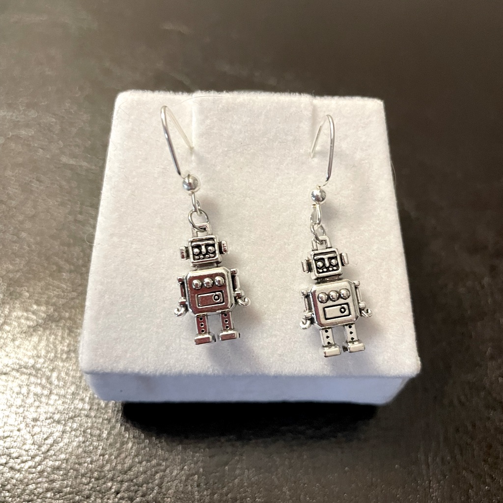Handmade Robot Earrings